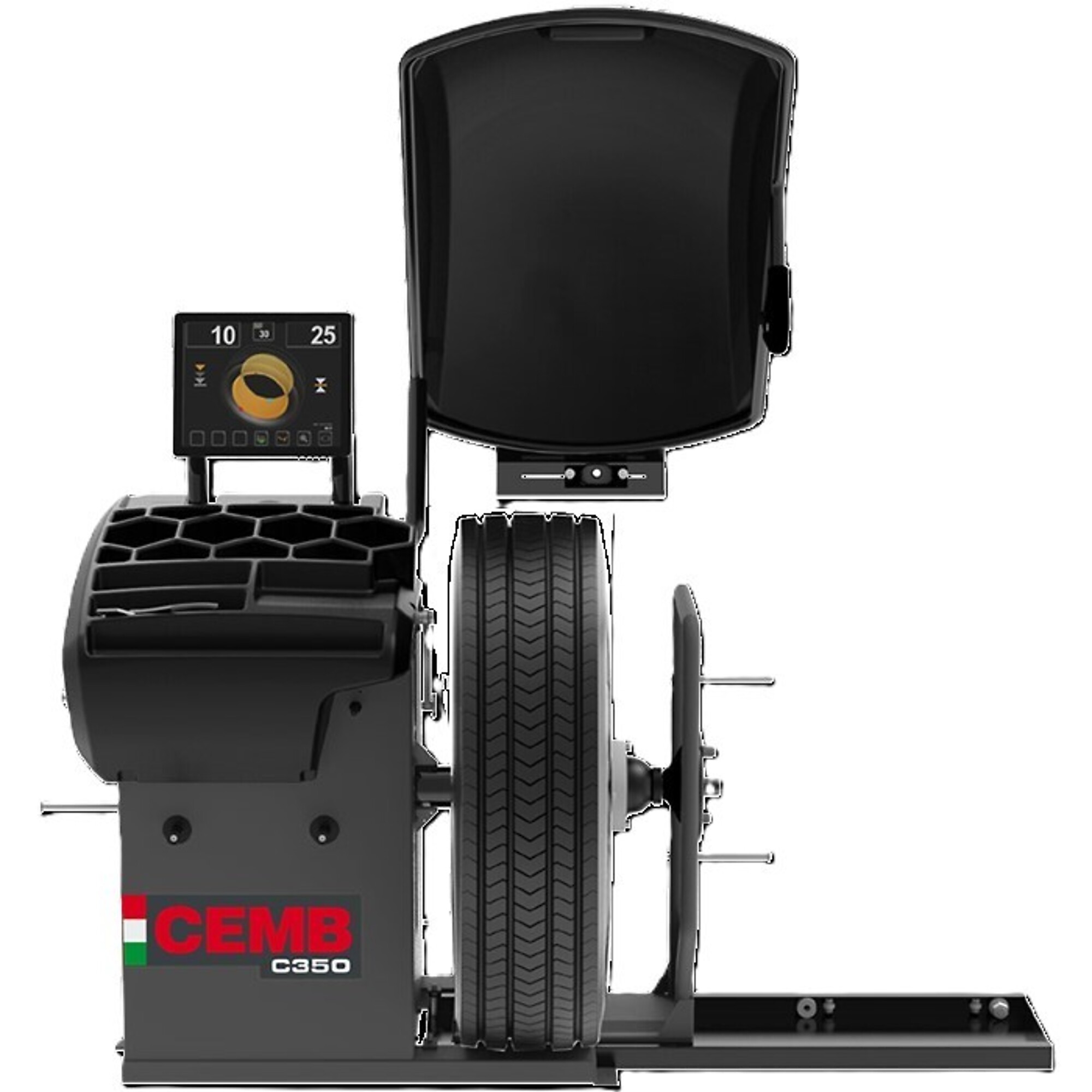 CEMB, Heavy-Duty Truck Wheel Balancer, Phase Single-phase, Max. Rim Width 20 in, Tire Diameter 32 in, Model# C350